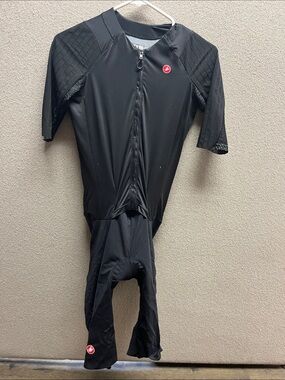 Castelli Black Short Sleeve Cycling Skinsuit/Speedsuit Large